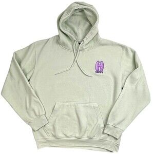 Mint Green Character Graphic H Fleece Hoodie Streetwear Persaya L